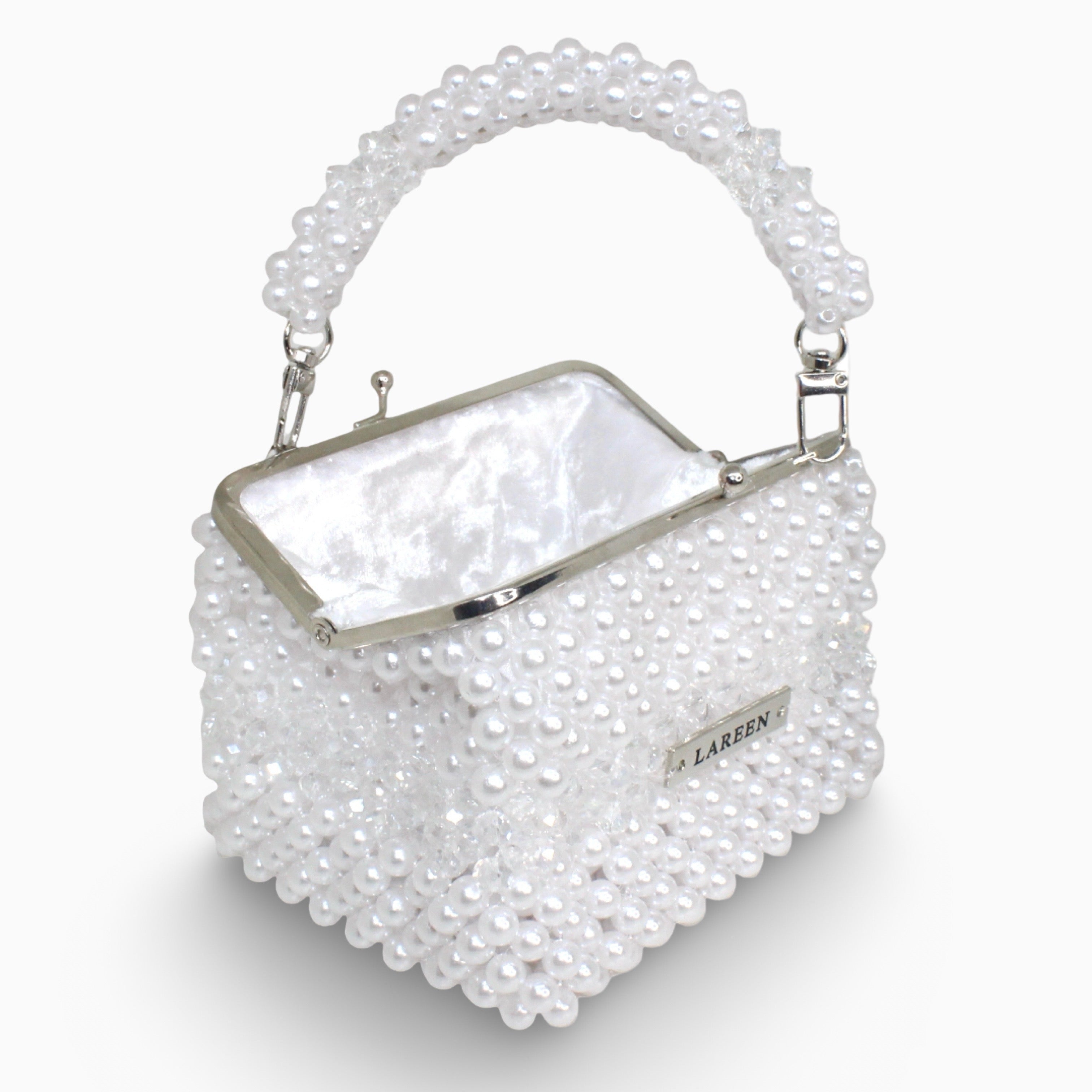 Aurélia Pearl Midi open, showing the interior and frame