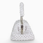 Aurélia Pearl Midi handcrafted beaded handbag, side view