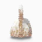 Aurélia Champagne Mini handcrafted beaded bag, side view