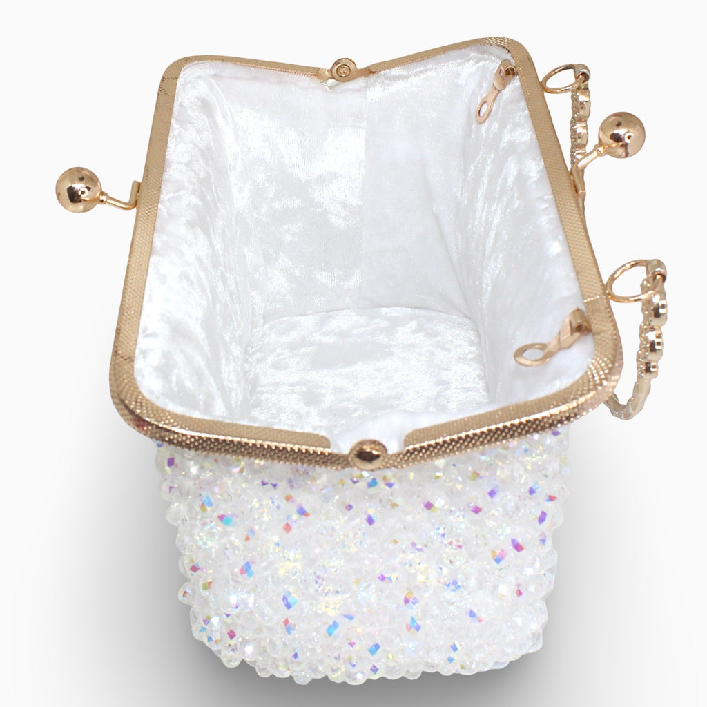 Aurélia Crystal open, showing the interior and gold frame