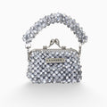 Aurélia Lumière Mini silver beaded bag, front view
