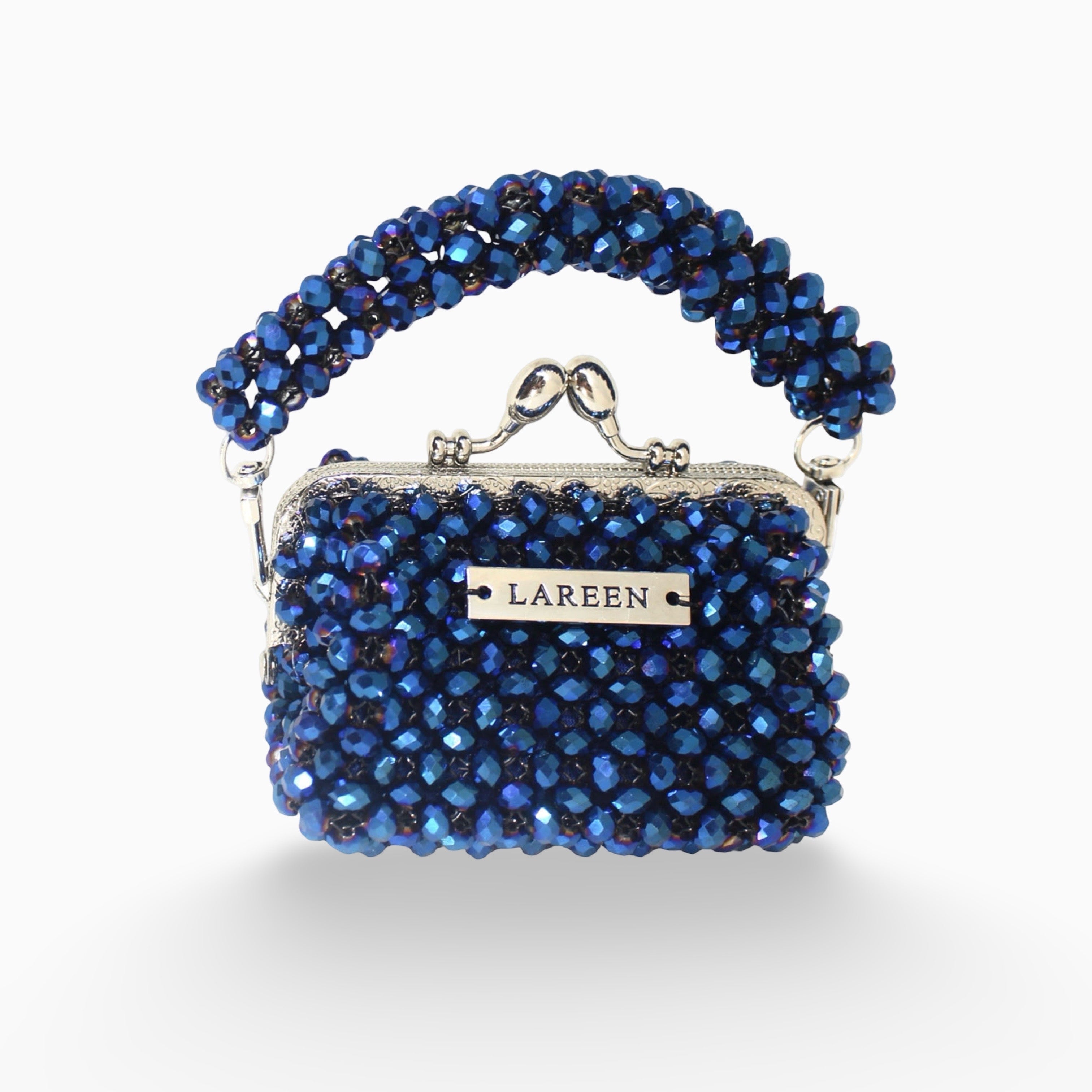 Aurélia Midnight Mini handmade beaded bag front view